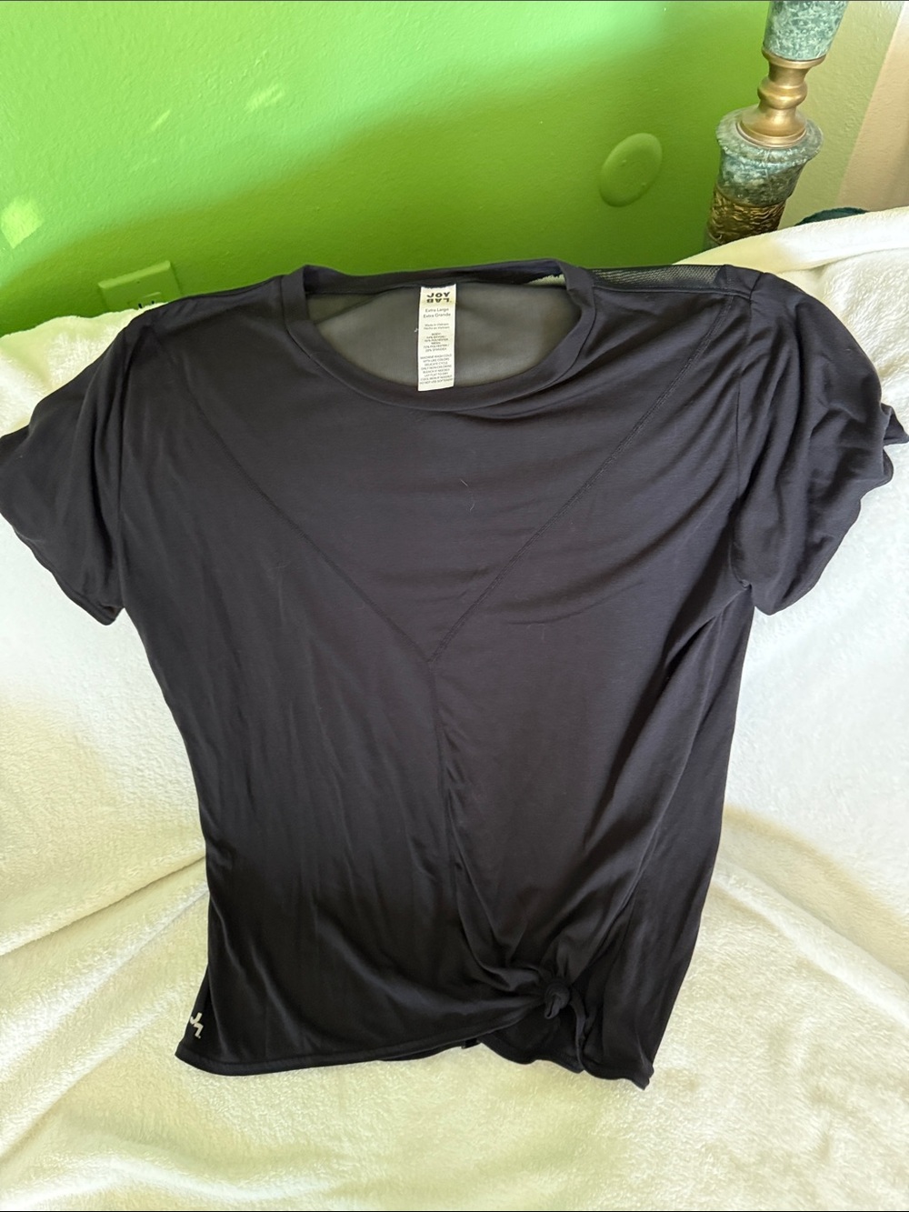 JoyLab Black Short-Sleeve Twist Front Tee